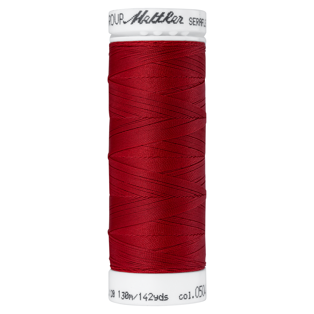 METTLER SERAFLEX Nähgarn, hochelastisches Garn,130 m 7840 Farbe Country Red (0504) 1 von 36 Farben