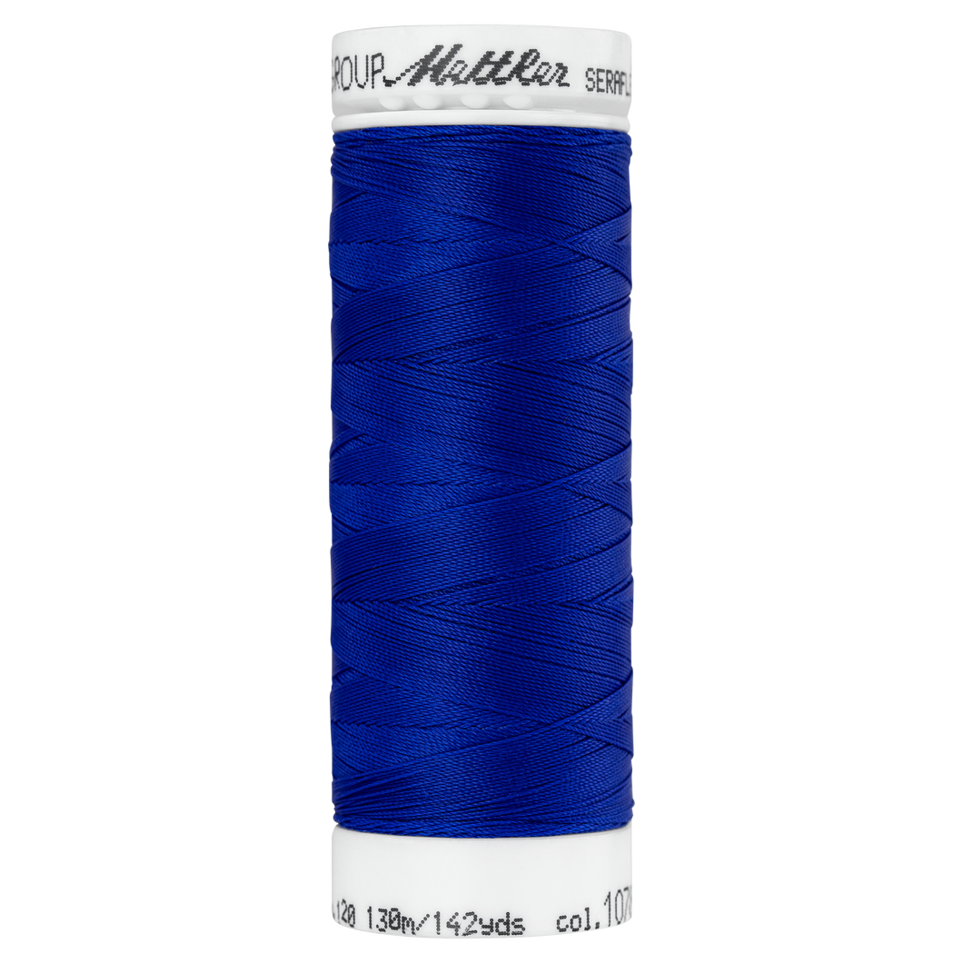 METTLER SERAFLEX Nähgarn, hochelastisches Garn,130 m 7840 Farbe Feuerblau, Fire Blue (1078) 1 von 36 Farben